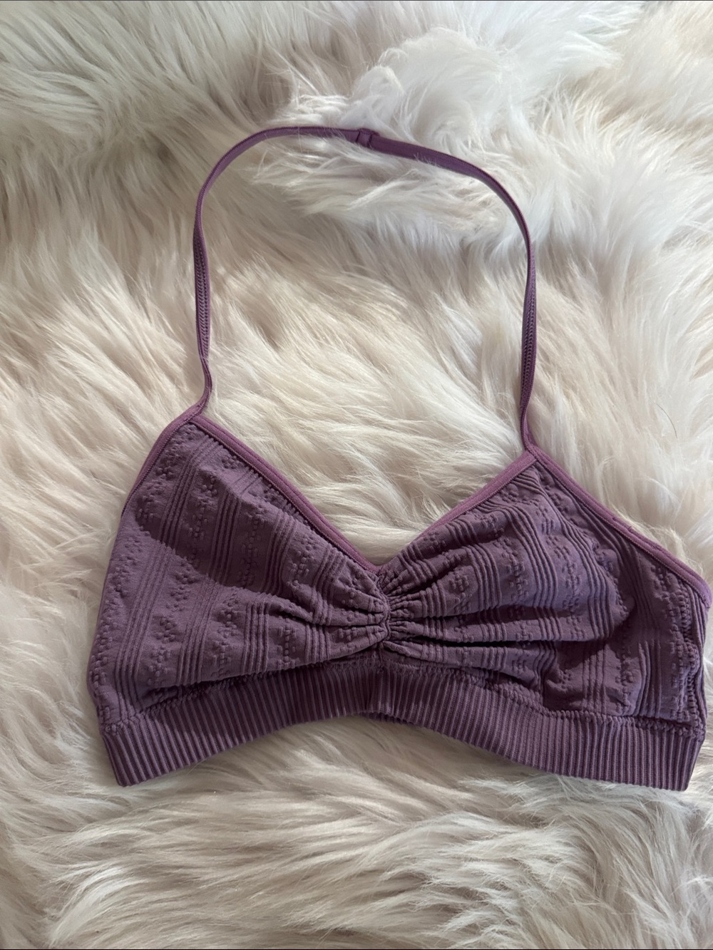 FREE PEOPLE Purple Lace-Texture Bralette - Women's Intimates